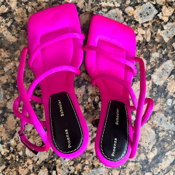 Proenza Schouler White Leather High Heel Strappy Sandals - Picture 10 of 12